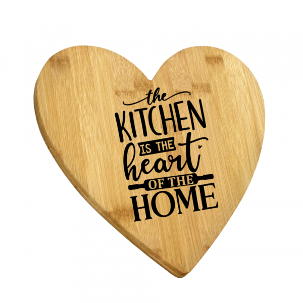 Engraved Heart Cutting Board - The Kitchen Is The Heart Of The Home